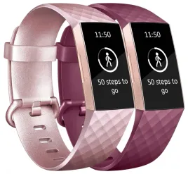 2x-pasek-do-fitbit-charge-3-4-rozowy-czerwony-tpu-wodoodporny-opaska-l