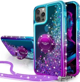 etui-do-apple-iphone-13-pro-niebiesko-fioletowe-ombre-plecki-brokat-smycz