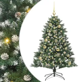 nowoczesna-sztuczna-choinka-150-cm-z-tasmami-led-i-dekoracjami