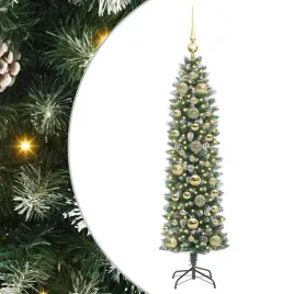 smukla-sztuczna-choinka-swiateczna-z-cieplymi-swiatlami-led-150-cm