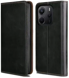 etui-do-xiaomi-redmi-note-14-5g-skorzane-czarne-zamykane-magnetyczne-szklo