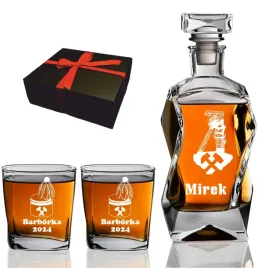 karafka-2-szklanki-z-grawerem-prezent-dzien-gornika-swieta-barborka