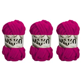 gruba-wloczka-na-koce-nako-teddy-6964-ciemny-rozowy-pakiet-3x200gr