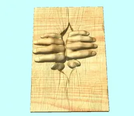 plaskorzezba-rece-drewno-prezent