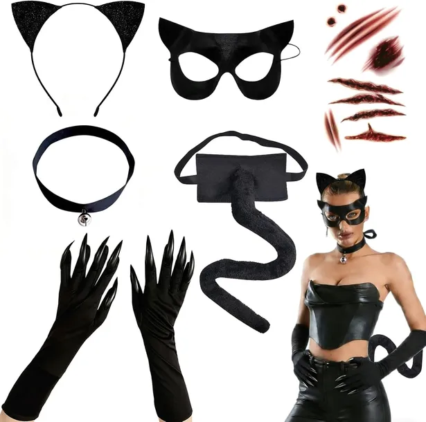 ZESTAW KOSTIUM KOTA CZARNY 6 EL HALLOWEEN KARNAWAŁ COSPLAY PREZENT