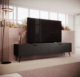 lante-czarna-szafka-rtv-200-cm-2-x-drzwi-ryflowana-czarne-nogi-uchwyty