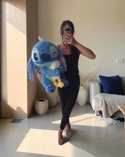 Ogromny pluszak mięciutka przytulanka Stitch 70 cm z kaczką maskotka prezent