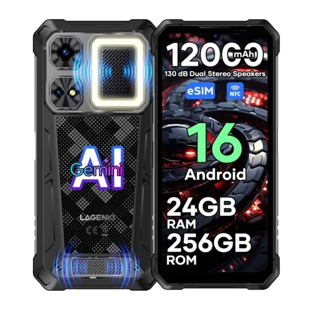 Lagenio Rhino 1 Pro 8/256GB 6,9" 120Hz 64Mpix Czarny