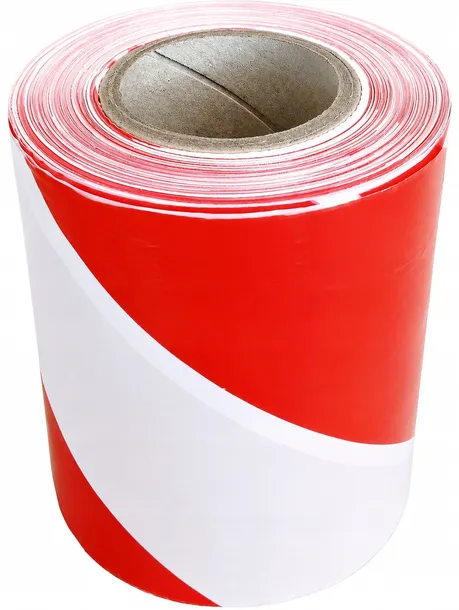 TAŚMA OSTRZEGAWCZA biało czerwona 100 M 75MM szer.