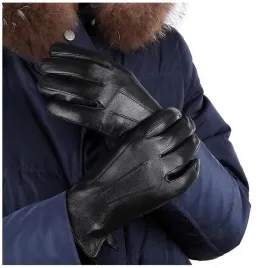 meskie-skorzane-rekawiczki-skora-polarek-na-misiu