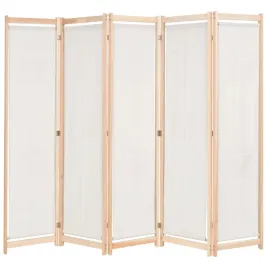 vidaxl-parawan-5-panelowy-kremowy-200-x-170-x-4-cm-tkanina