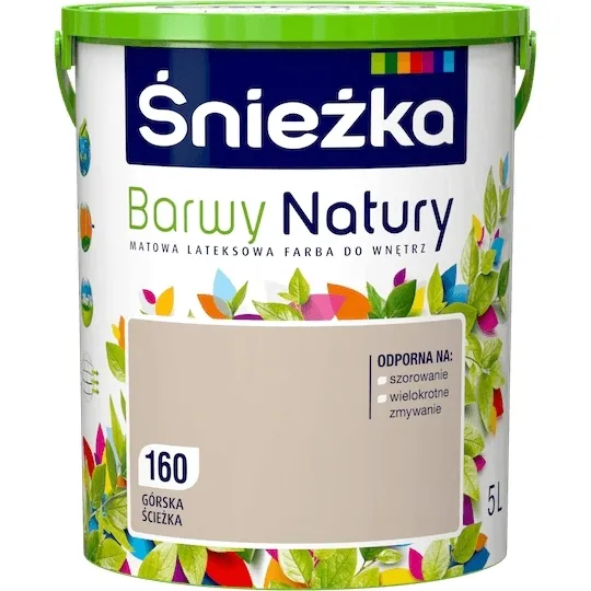 BARWY NATURY MATOWA FARBA LATEKSOWA DO WNĘTRZ GÓRSKA ŚCIEŻKA 160 5L