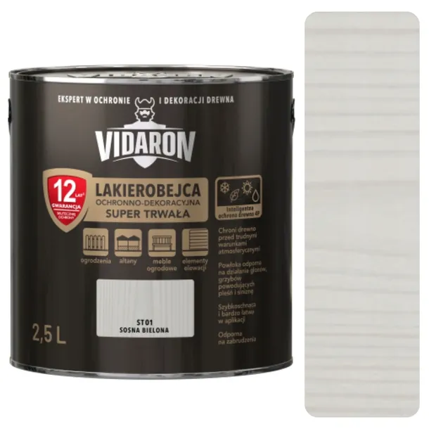 VIDARON LAKIEROBEJCA INTELIGENTNA OCHRONNA SUPER TRWAŁA SOSNA BIELONA 2,5L