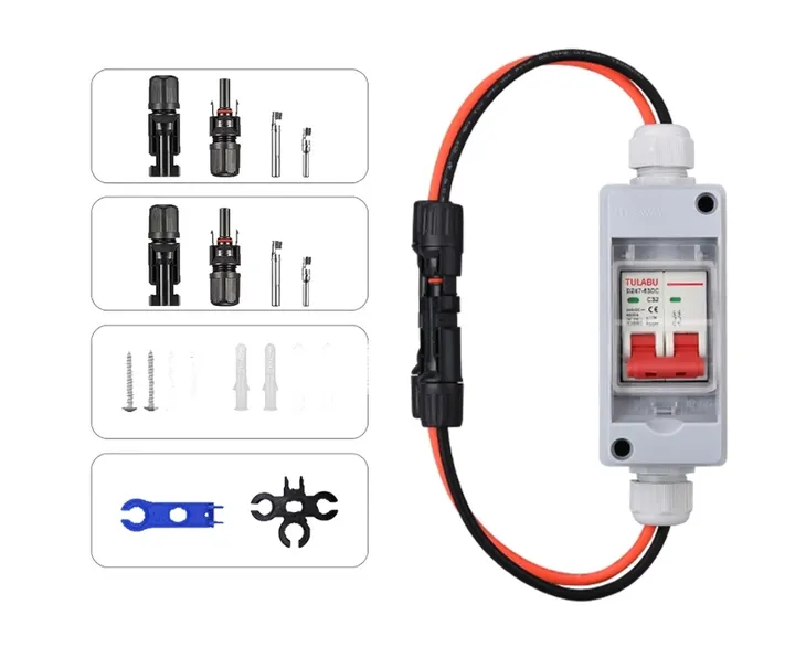 PRZEŁĄCZNIK PANELA PV 1000V 16A ODŁĄCZNIK DC SKRZYNKA IP65 Z ŁĄCZAMI MC4