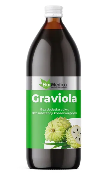 EkaMedica Sok z Gravioli graviola bez konserwantów i bez cukru 1000ml