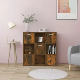 vidaxl-regal-na-ksiazki-przydymiony-dab-90x30x90-cm