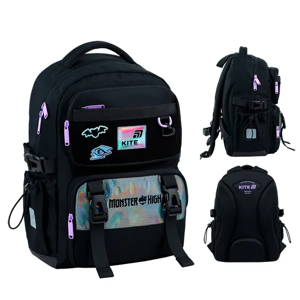 Plecak szkolny dla dziewczynki klasa 3-6 czarny Monster High Kite