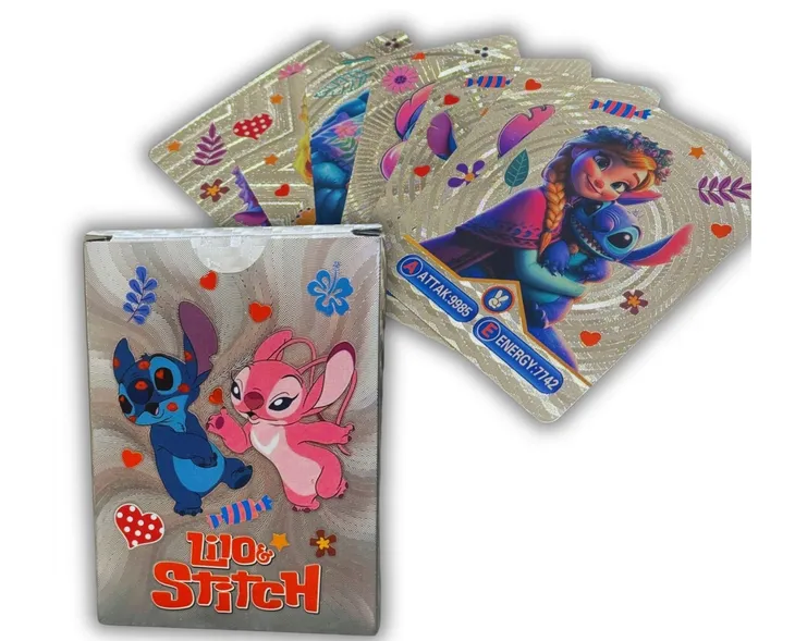 KARTY LILO I STITCH SREBRNE MEGA ZESTAW 55 szt