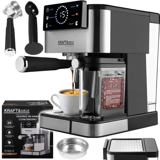 EKSPRES CIŚNIENIOWY DO KAWY 1500W 20BAR KRAFT&DELE KD4292