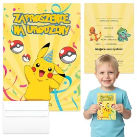 zaproszenia-na-urodziny-dla-dzieci-zolte-pikachu-a6-wysoka-jakosc-koperta-1-szt