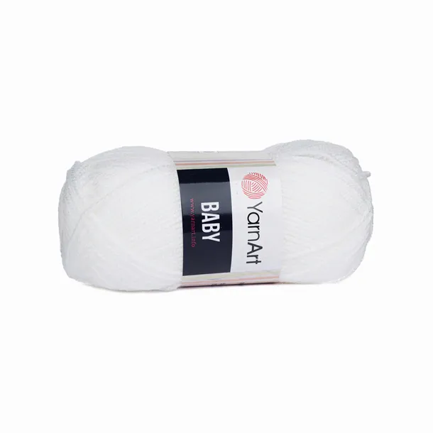 50g włóczka akryl YarnArt Baby biała 501
