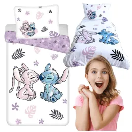 posciel-bawelniana-140x200-lilo-i-stitch-biala-fioletowa-poszewka-70x90