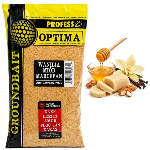 Zanęta Profess Optima 1kg WANILIA + MIÓD + MARCEPAN - KARP AMUR LESZCZ