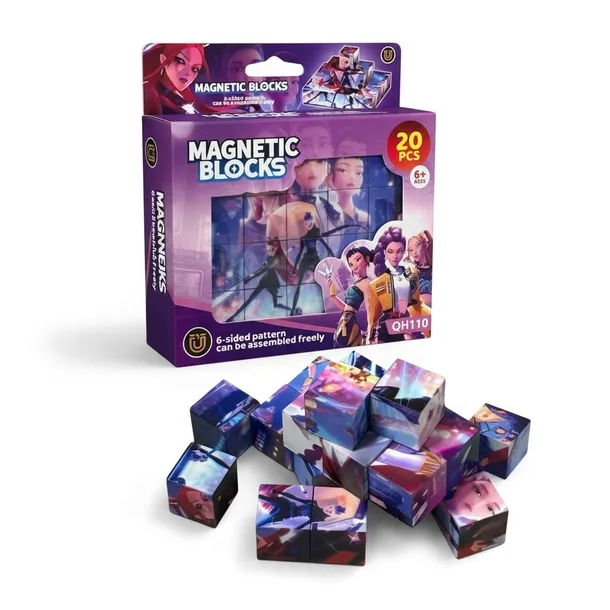 Klocki Magnetyczne K-POP Demon Hunter klocki magnetyczne Huntrix 20el 6 ob
