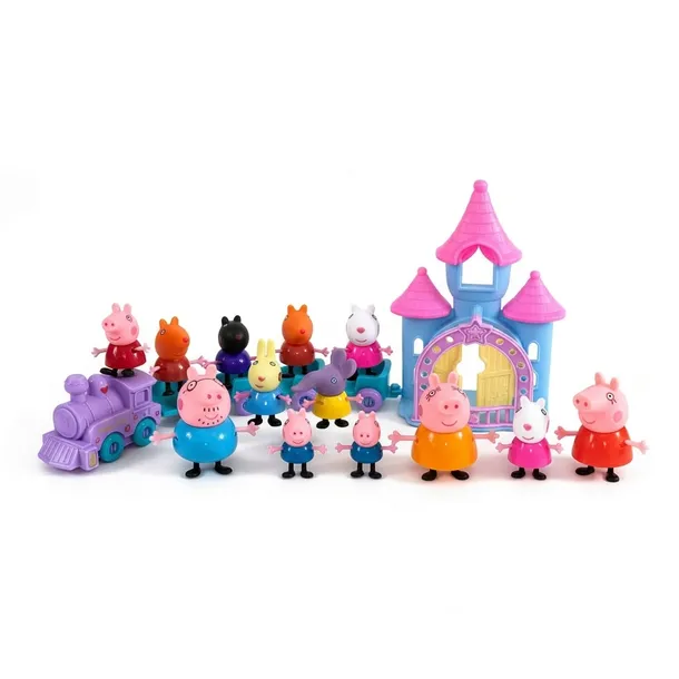 Zestaw figurki Świnka Pepa Zamek Pepa Pig Pociąg Pepa Domek