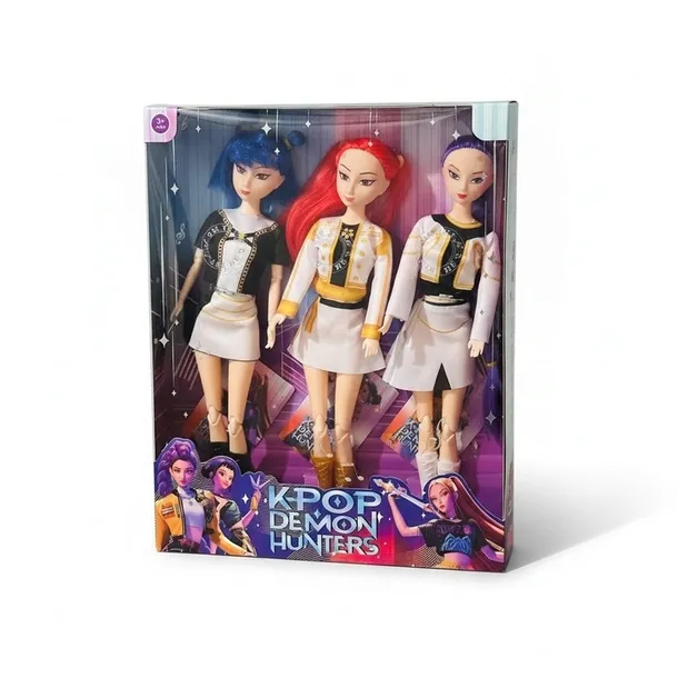 LALKA KPOP DEMON HUNTERS HUNTRIX RUMI MIRA ZOEY 3-SZT Z MUZYKĄ PREZENT