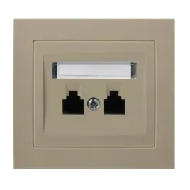 ospel-kier-bezowy-gniazdo-telefoniczne-podwojne-niezalezne-gpt-2wn-01