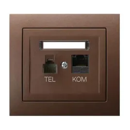 ospel-kier-brazowy-gniazdo-komputerowo-telefoniczne-rj-45kat-5e-rj-11