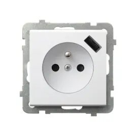 ospel-sonata-bialy-mat-gniazdo-z-uziemieniem-usb-gp-1rzpusb-m-75