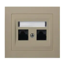 ospel-kier-bezowy-gniazdo-komputerowe-podwojne-kat-5emmc-gpk-2w-k-01