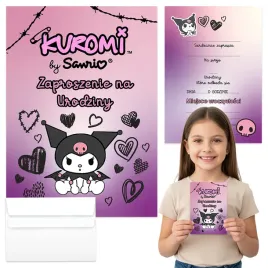 zaproszenia-urodzinowe-dla-dzieci-kuromi-my-melody-hello-kitty-a6-koperta-1-szt