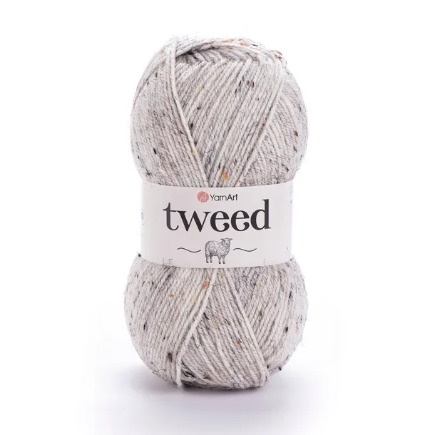 100g wełna akryl YarnArt Tweed ecru 221