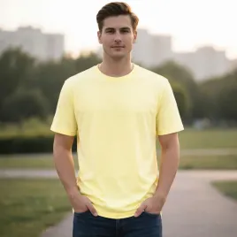t-shirt-koszulka-bluzka-meska-bawelna-wiskoza-gladki-klasyczny-zolty-3xl