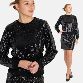 bluza-damska-cekinowa-wciagana-okragly-dekolt-sciagacze-elegancka-czarna-l