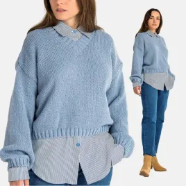 sweter-damski-dzianinowy-dekolt-w-serek-sciagacze-luzny-krotki-niebieski-s