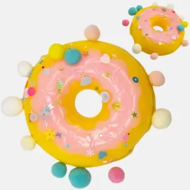 gniotek-squishy-zabawka-antystresowa-sensoryczna-donut-cekiny-pompony-zolty