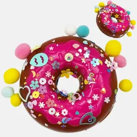 gniotek-squishy-zabawka-antystresowa-sensoryczna-donut-cekiny-pompony-braz