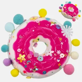 gniotek-squishy-zabawka-antystresowa-sensoryczna-donut-cekiny-pompony-bialy