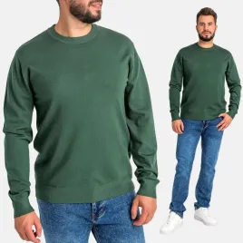 sweter-meski-z-wiskoza-klasyczny-pullover-gladki-okragly-dekolt-zielony-l