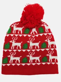 czapka-swiateczna-zimowa-beanie-renifery-pompon-ciepla-prezent-na-swieta