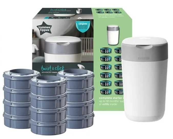 TOMMEE TIPPEE KOSZ TWIST & CLICK + 12 WKŁADÓW kosz na zużyte pieluchy