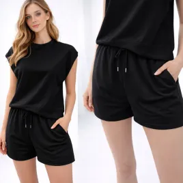 spodenki-damskie-szorty-z-wiskoza-kieszenie-na-gumie-casual-czarne-l