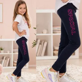 legginsy-getry-dziewczece-bawelniane-dlugie-z-nadrukiem-napisem-granat-122