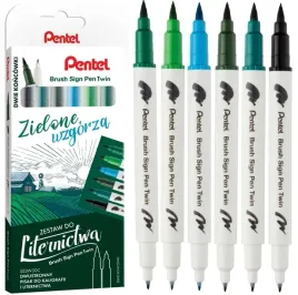 pisaki-pedzelkowe-dwustronne-zestaw-do-liternictwa-pentel-brush-pen-6-kol