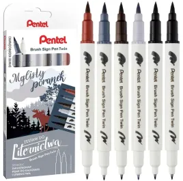 pisaki-pedzelkowe-dwustronne-zestaw-do-liternictwa-pentel-brush-pen-6-kol