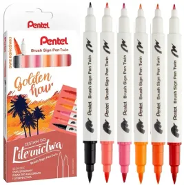 pisaki-pedzelkowe-dwustronne-zestaw-do-liternictwa-pentel-brush-pen-6-kol